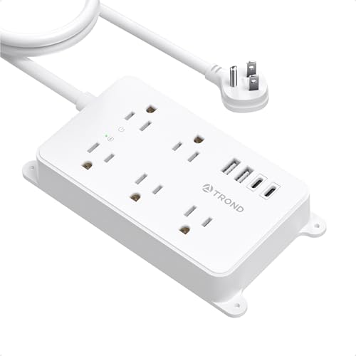 Image of TROND Power Strip with USB, 10ft Extension Cord, 1300J, ETL Listed