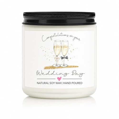 Wedding Gifts for Bride and Groom 3.5oz Wedding Candle Engagement Gift Lavender Scented Candle Congratulations on Your Wedding Day Bride to Be Presents