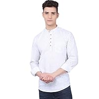 Majestic Man Cotton Printed Designer Short Kurta for Men