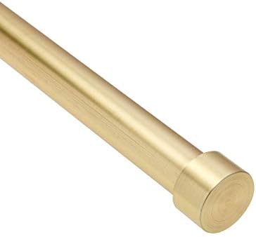 Umbra 245976-104-REM Cappa Curtain Rod – 1-Inch Drapery Rod Extends from 66 to 120 Inches, Includes 2 Matching Finials, Brackets & Hardware, Brass, 66 to 120-inches