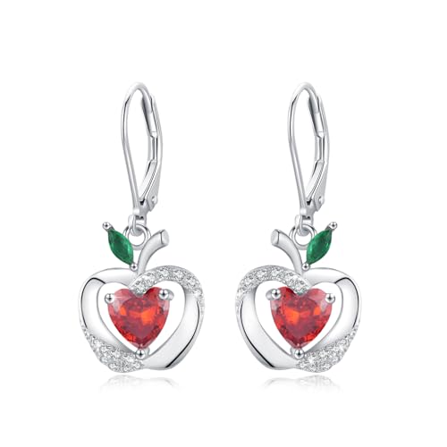 Boucles d'oreilles fruits rouges argent sterling 925 femme