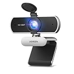 UGREEN Webcam, Full HD 1080P/30fps Webcam for Laptop, Clear Stereo Audio Mics, Auto Light Correction, 85° View Web Cam USB Camera for Live Streaming, Video Calling, Conferences, Switch 2, Silver Grey