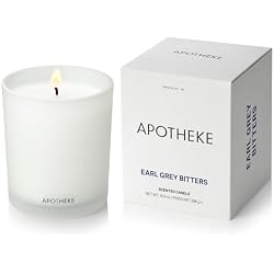 Apotheke Signature Scented Candles for Home, Earl Grey Bitters - 10.5 Oz | Long-Lasting Non-Toxic Soy Wax Jar Candle with Essential Oils, Large - Luxury Gift for Women & Men