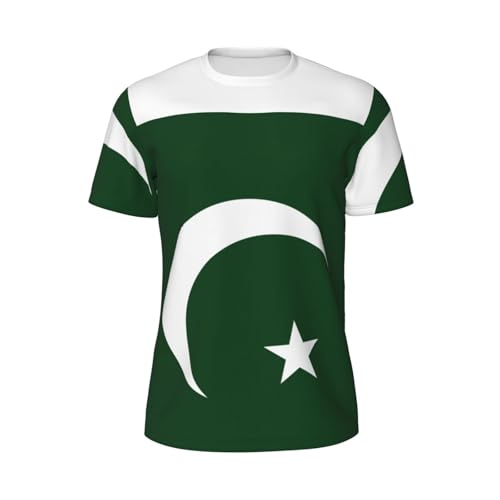 GaxfjRu Flag of Pakistan - Maglietta da uomo ad asciugatura rapida, traspirante, per atletica, a maniche corte, per allenamento, Nero , XXL