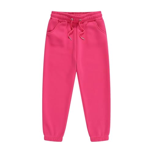 Toddler Boy Pants Kids Girl Boy Athletic Sweatpants Running Sports Training Pants Solid Lightweight Drawstring Stretch Bottom Track Trousers Hot Pink 3-4 Years