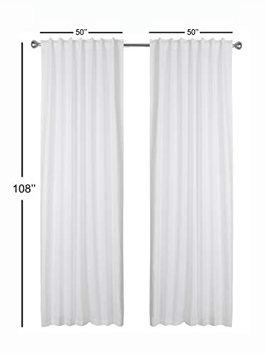 Tab Top Curtains,Farm House Curtain,Cotton Curtains,Curtain 2 Panel Sets,Window Curtain Panel In Textured Cotton 50X108 White,Reverse Window Panels,Curtain Drapes Panels,Bedroom Curtains,Set Of 2 #TOP2