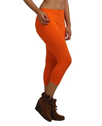 Image of Frenchtrendz Women's Cotton Spandex Stretchable Mid Rise Slim Fit Legging Capris (XS-4XL)