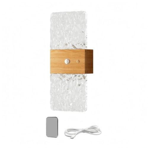 Aplique de pared LED regulable de madera con sensor para interior 1