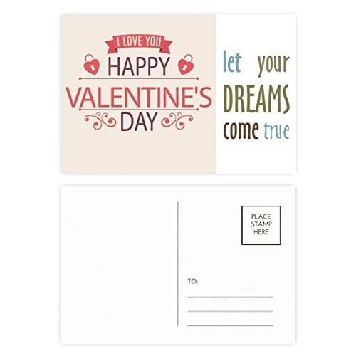 Tarjetas de agradecimiento de San Valentín con forma de corazón y lema Love Dream
