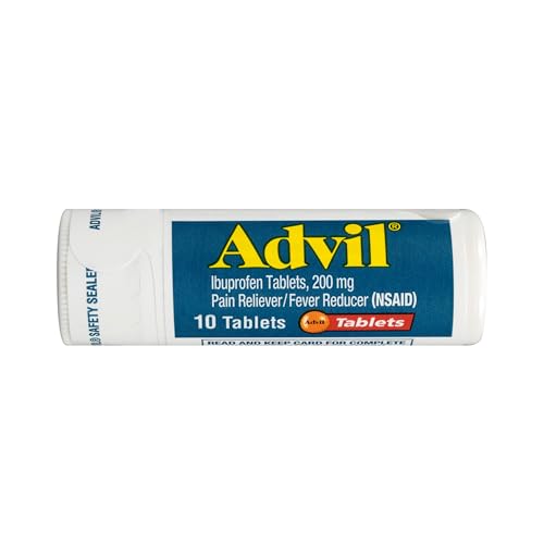 Advil Pain Reliever and Fever Reducer, Pain Relief Medicine with Ibuprofen 200mg for Headache, Backache, Menstrual Pain and Joint Pain Relief - 10 Coated Tablets