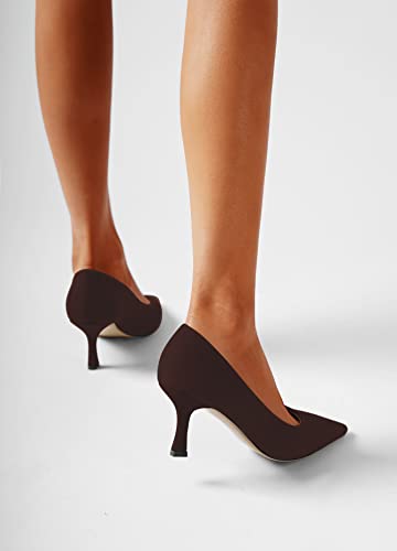 FOGEENA Womens Suede Pointed Toe Dress Slip On Wedding Stiletto High Heel Pumps Shoes 2.5 Inch2