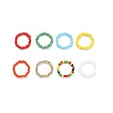 Formery Boho Colorful Beaded Rings Handmade Elastic Bead Finger Ring Set Stacking Trendy Vsco Beach...