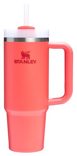 Stanley Quencher H2.0 Tumbler with Handle and Straw 30 oz | Flowstate 3-Position Lid | Cup Holder Compatible for Travel | Insulated Stainless Steel Cup | BPA-Free | Hot Coral