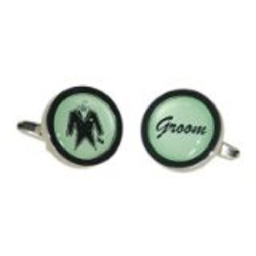 Gtr Men's Cufflinks Groom Round Green X2Hmtux003 One Size