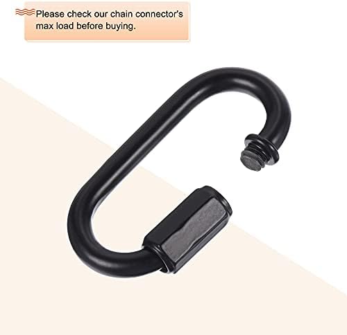 sourcing map Chain Connector, 5mm Thick Quick Link Screw Lock Oval Clips for Chandelier Pendant Lights Black Pack of 6