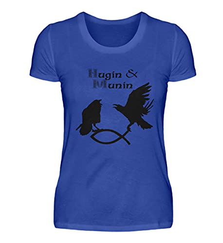 T-shirt bleu femme Hugin & Munin taille M pour rompre avec le pull de Noël classique