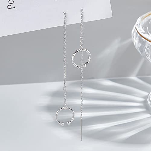 PH PandaHall 1 Pair 925 Sterling Silver Ear Cuff 18 Gauge Clip On Ear Cuff 1/2 inch Small Round Hoop Earrings Adjustable Cartilage Earrings Plain Wrap Earring for No Piercing Ears Women3