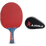 JOOLA Tischtennisschläger Rosskopf Junior Pro ITTF genehmigter Kinder Wettkampf Tischtennis-Schläger 5 Sterne, Griff Blau/Rot & 80505 Tischtennisschläger Hülle Pocket Double Schwarz/Rot, 28 x 17 x 4cm