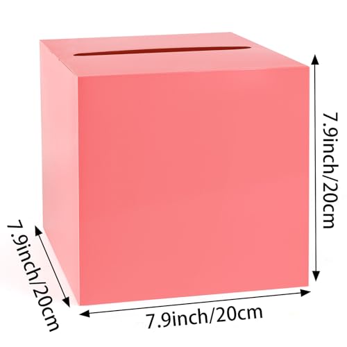 Image of Light Red Card Box Wedding Favors Gift Card Boxes Post Box Cardboard Receiving Money Box Holder for Wedding Reception, Baby Showers, Anniversary, Birthday Party, Retirement, Graduation Envelope Holder