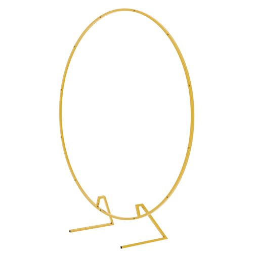 Image of Fomcet 5ft Round Backdrop Stand Gold Circle Arch Metal Wedding Arch