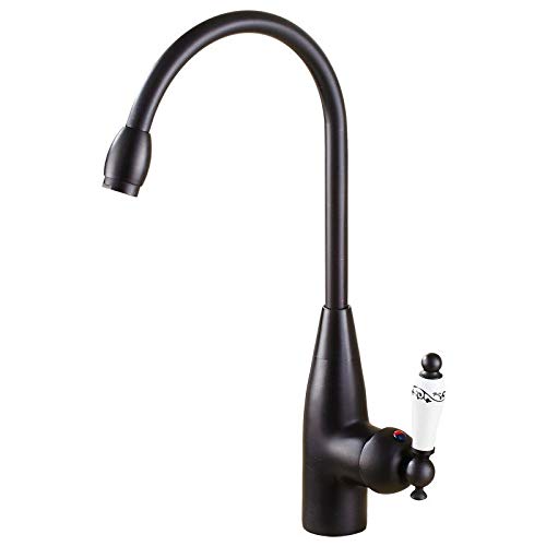 Robinet mitigeur vintage anti-fuite en cuivre noir pour évier de cuisine