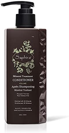 Saphira Mineral Treatment Conditioner for Fine, Thin and Color-Treated Hair, Sulfate-Free, Paraben-Free, Softens and Volumizes Delicate, Damaged or Chemically Treated Hair, 8.5 Ounce