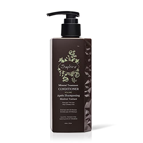 Saphira Mineral Treatment Conditioner For Fine, Thin And Color-Treated Hair, Sulfate-Free, Paraben-Free, Softens And Volumizes Delicate, Damaged Or Chemically Treated Hair, 8.5 Ounce #TOP26