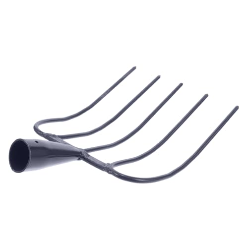 Yardwe Horquilla De Hierro para Estiércol Práctica Manual, Horquilla Agrícola De 5 Púas Sólidas para Jardinería y Manejo De Residuos En Terrenos Campestres y Agrícolas