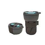 Umweltfreundlich und spülmaschinenfest: Unsere Tasse ist 100% recycelbar, 100% BPA- und lebensmittelecht. Der verwendete ABS-Kunststoff und das verwendete Silikon sind extrem langlebig, reißfest und UV-beständig. Darüber hinaus ist der faltbare Becher spülmaschinenfest, was die Reinigung viel einfacher macht..Schutz vor heißen und kalten Getränken: Das Halsband der Tasse bietet einen festen Halt und schützt auch vor heißen und kalten Getränken.