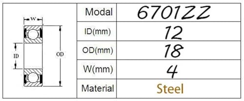 Roulements rigides à billes haute précision 6701ZZ en acier chrome longue durée - 2