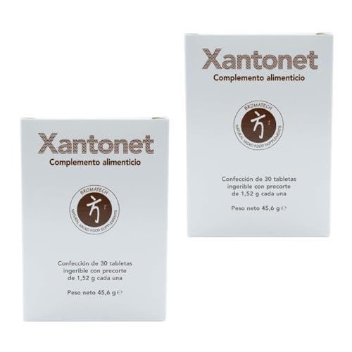 Bromatech Xantonet - Pack Ahorro 2 x 30 Comprimidos Prebióticos - Con Inulina, Fibra de Avena y Malvavisco - Para el Tránsito Intestinal