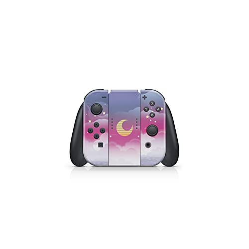 Image of Tacky Design Clouds Skin Compatible Nintendo Switch Skin Wrap Cover, Moon Stickers, Premium Vinyl 3M Full Wrap Decal, Purple Starry Sky