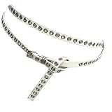 XUCZHAI Nietöse DIY Wear PU-Leder-Hüftgürtel Doppelkreiskette geknotet Extra langer dünner Bund Schichtloch FüR Jeans Hosen Gothic Rockwear