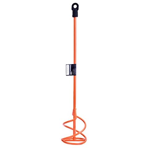 Paint & Mortar Mixer Compound, Sealer, Grout, Thinset, Plaster, Mud, Cement Mixer -Paint Mixer Attachment-Zinc Plated Steel-80mmx 400mm-03 Cover