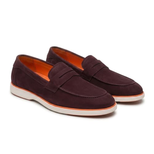 Image of HAYES LONDON Italian Suede Leather Loafers for Men | Casual Slip-On Shoes | Breathable & Lightweight Summer Wear | Comfortable Walking Shoes
