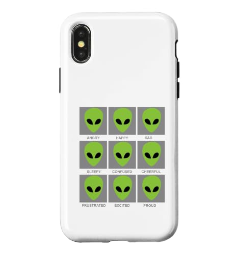 Alien Emotions Funny Alien ���[�h�`���[�g �G�C���A������ �X�}�z�P�[�X iPhone X/XS �p