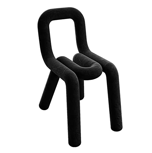 Chaise en velours avec dossier géométrique au design haut de gamme