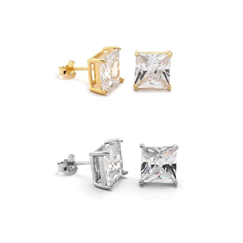 King Ice (LOACX) vZXJbg X^bh sAX Princess-Cut Stud Earrings lCuh ANZT[ Y fB[X j  CO jZbNX WG[ ANZT[ 10 20 3