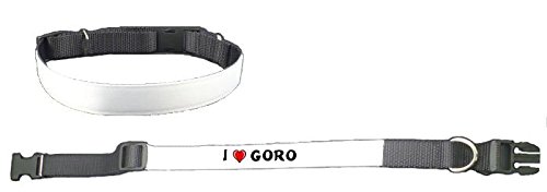 Personalized Dog Collar with I love Goro (first name/surname/nickname)