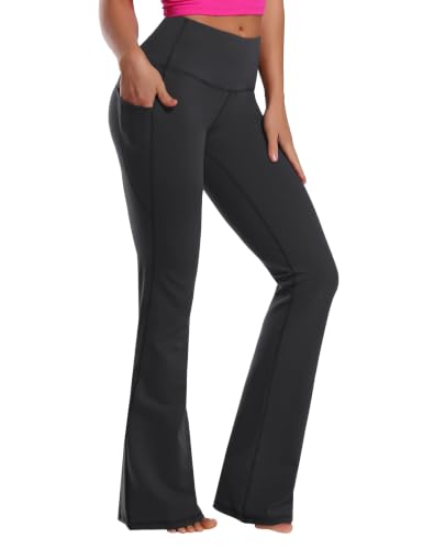 Image of BUBBLELIME Women Out Pockets High Waist Bootlegs Tummy Control Yoga Flared