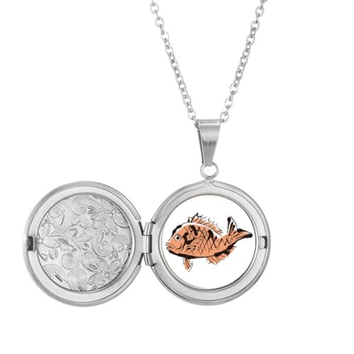 Collier avec médaillon poisson Art déco vintage pour femme