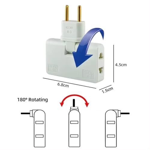 Image of 3-in-1 Adapter 180 Rotatable Wireless Mini Slim Outlet Multi-Foldable EU /US Converter 2-Pin Rotate Plug | Foldable 3 Plug Socket | Ultra-Thin Space-Saving Wall Adapter Smart & Sleek Design
