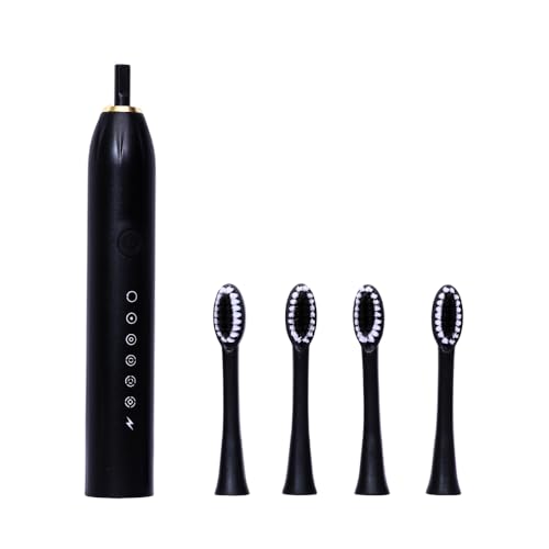 Image of Rechargeable Sonic Electric Toothbrush for Men and Women with 6 Cleaning Modes 4 Replaceable Brush Heads Up to 40000 Strokes Per Minute IPX7 Waterproof Fast USB Charging Up to 45 Days Battery Backup