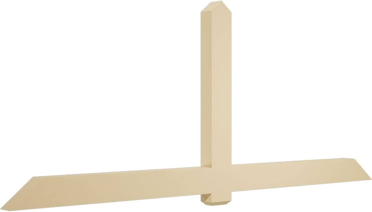 108"W x 45"H x 4"D x 6"F, 10/12 Pitch, Eugene Signature Urethane Gable Bracket, Primed Tan