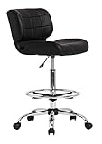 SD STUDIO DESIGNS Modern Black Crest Drafting Chair