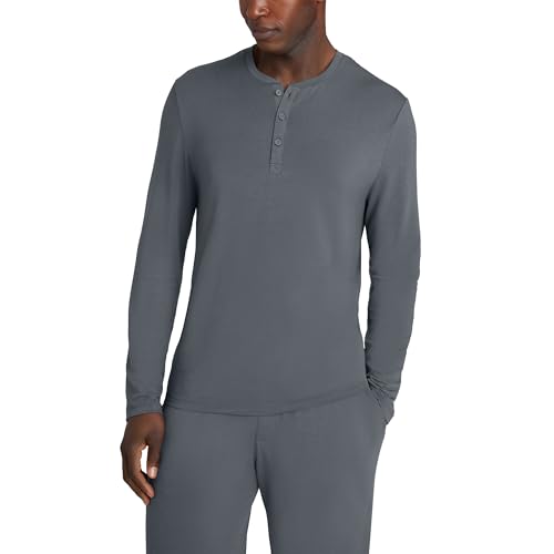 Image of Tommy John Men's Second Skin Modal Long Sleeve Henley Sleep Top