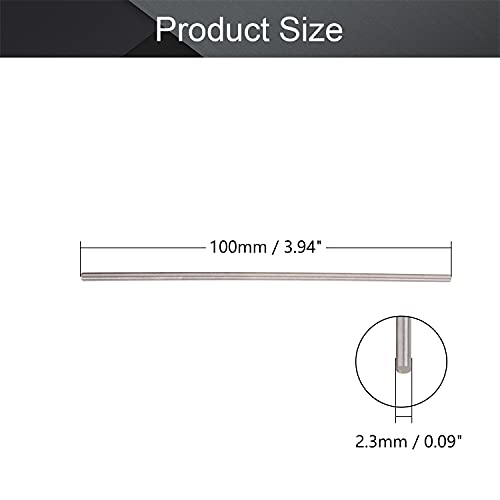 Barra redonda de acero HSS 2.3mm x 100mm 10pcs miniatura 2