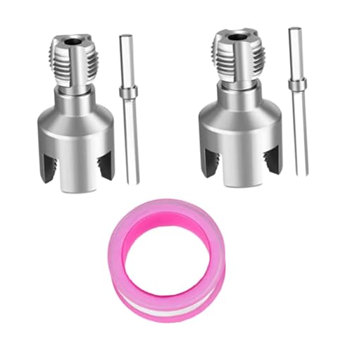 perfk 2x Roscadores de tubos con cinta Herramientas de plomería multifuncionales Herramienta para roscar tubos de 1/2' y 3/4' Taladro eléctrico de