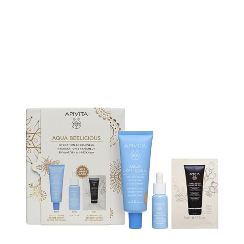 Crema fluida con color SPF30+ Aqua Beelicious estuche 3 pz contra la piel deshidratada