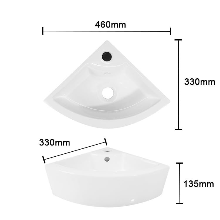 Lavabo moderne minimaliste suspendu en céramique blanche pour studio